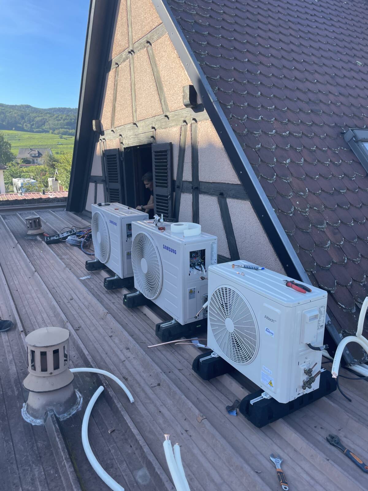 Pose de climatiseurs dans une Auberge de Hunawhir Wittenheim